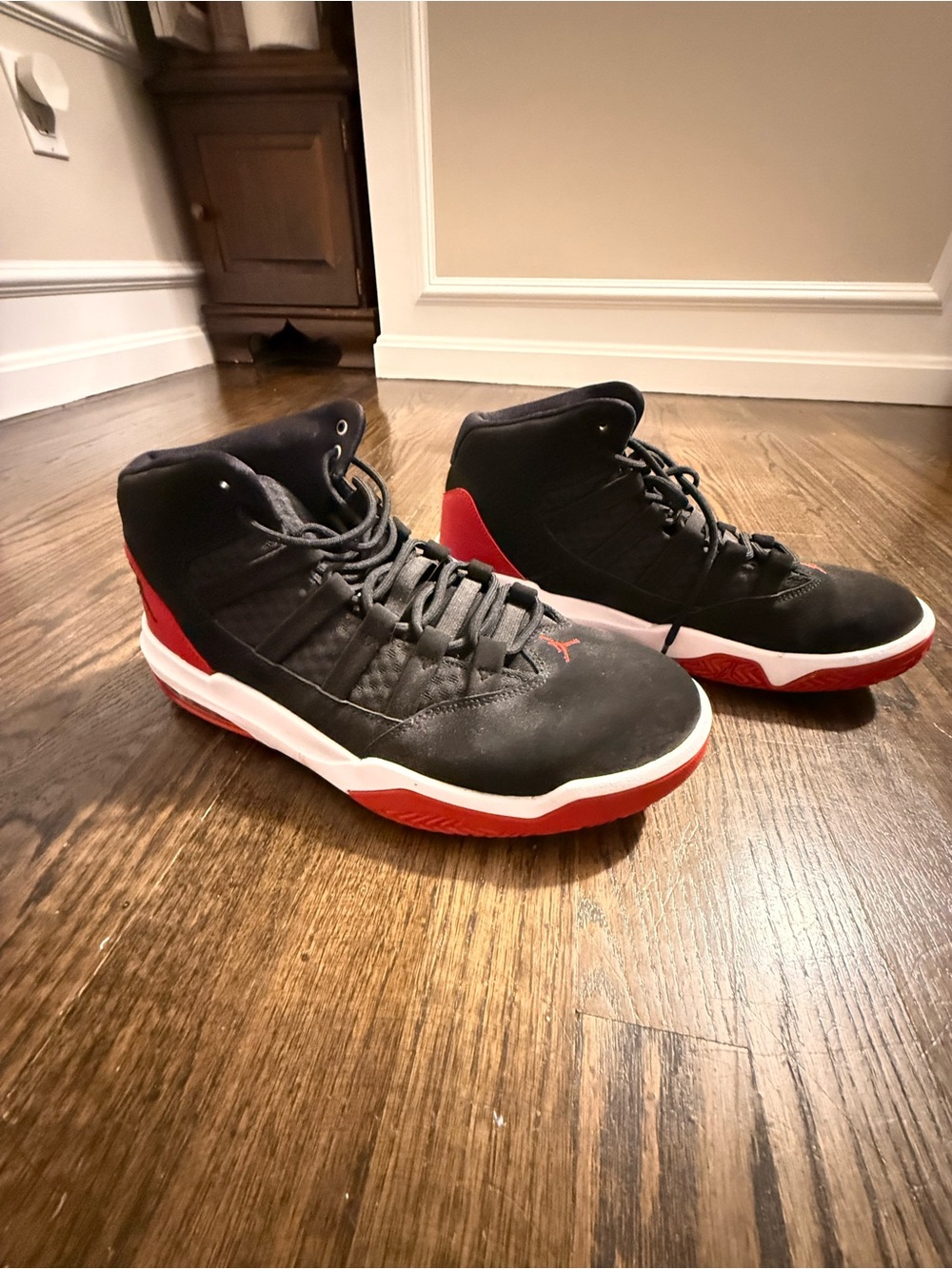 Jordan Men's High-Top Sneakers in Black and Red